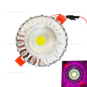 Spot LED 3W Rotund Alb Rece Contur Magenta - Img 1
