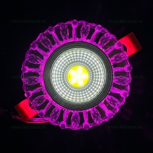 Spot LED 3W Rotund Alb Rece Contur Magenta - Img 3