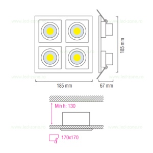 Spot LED 4x8W 4 Module COB Mobil Alb - Img 3