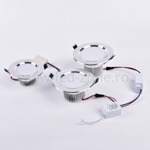 Spot LED 7W Rotund Mat Argintiu