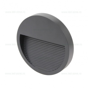 Spot LED Trepte 6W 220V Rotund Negru IP65 - Img 2