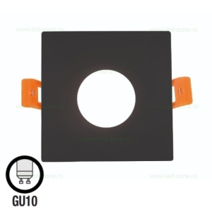 Suport Incastrat 1 Bec Spot LED GU10 Patrat Negru KARANFİL - Img 3