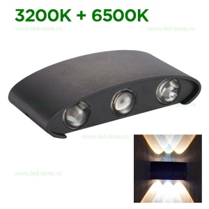 Aplica LED 2x3W Exterior Negru LZ2056-6 Alb Cald + Alb Rece - Img 1