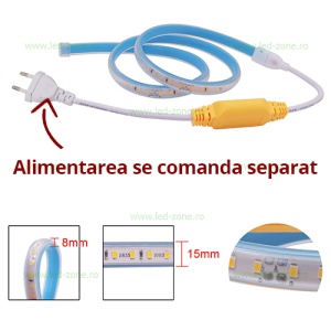 Banda LED 2835 100 SMD/ML 220V Superflux Taiere 10CM - Img 3