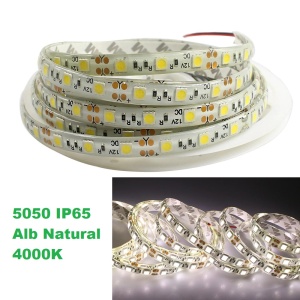 Banda LED 5050 60 SMD/ML Silicon Alb Natural 12V - Img 1