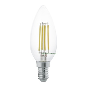 Bec LED E14 4W Filament Lumanare Clar
