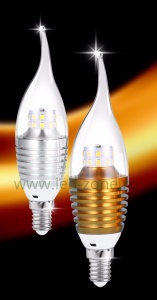 Bec LED E14 5W Flacara Clar Argintiu SMD2835 - Img 2