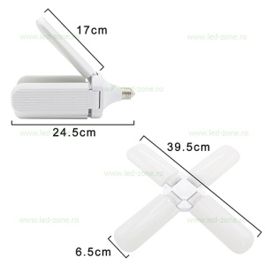 Bec LED E27 60W Pliabil 4 Segmente - Img 2