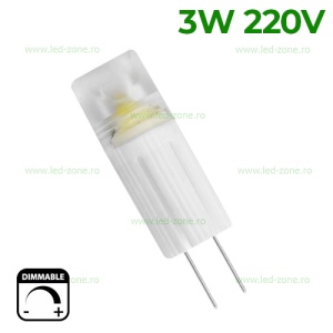 Bec LED G4 3W Corn Plastic 220V Dimabil - Img 2