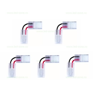 Conector Imbinare 2 Fire Unghi 90 Banda LED COB 8mm Interior - Img 3