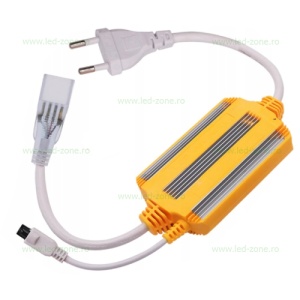 Controller Banda LED RGB 220V 1500W IR IP65 Telecomanda Ovala - Img 2