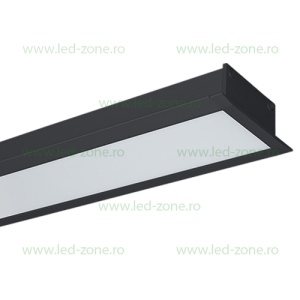 Corp Iluminat LED 20W 60cm Incastrabil Liniar EL-S48 Negru Emergenta - Img 2
