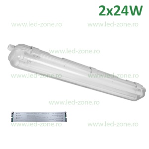 Corp Iluminat LED 2X24W 157cm Incastrabil Liniar BELLA Gri Emergenta