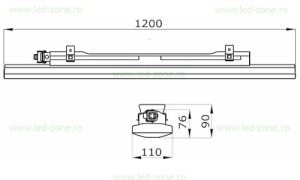 Corp Iluminat LED 40W 120cm IP66 PROFI - Img 4