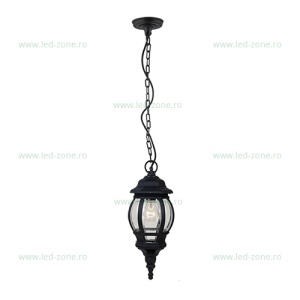 Felinar Iluminat Exterior Suspendat Negru JAMES