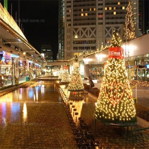 Instalatie LED Plasa 5x1m Diverse Culori Flash Fir Gros Alb Cauciucat - Img 3