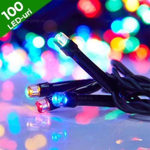 Instalatie Pom Craciun 100 LED-uri Exterior Flash Fir Negru Cauciucat