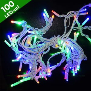 Instalatie Pom Craciun 100 LED-uri Interior Flash Fir Alb