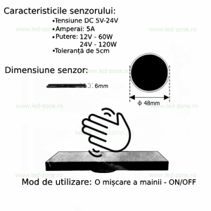 Intrerupator ON-OFF cu Senzor Miscare 12V-24V - Img 6