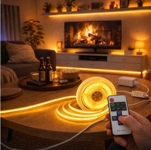 Kit Banda LED COB 24V Dimabila 5m cu Telecomanda RF