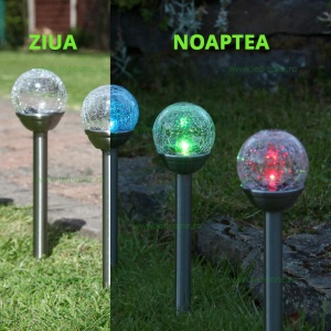 Lampa LED Gradina Solara Glob Clar D80mm RGB - Img 2