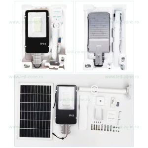 Lampa LED Iluminat Stradal 300W SMD Solara cu Suport si Telecomanda Premium - Img 2