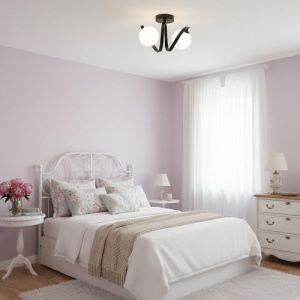 Lustra 2 Socluri E27 Neagra LZ336