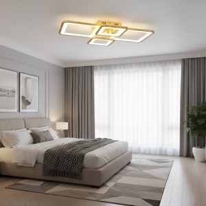 Lustra LED 100W Aurie 3 Functii Dimabila cu Telecomanda LZ5401 - Img 2