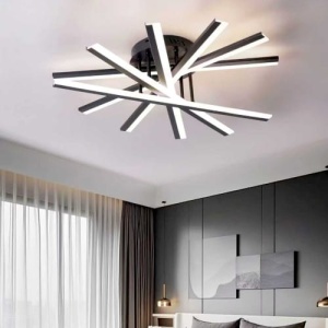 Lustra LED 120W Neagra 3 Functii cu Telecomanda LZ125