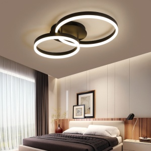 Lustra LED 120W Neagra 3 Functii cu Telecomanda LZ900-2A