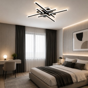 Lustra LED 120W Neagra cu Telecomanda LZ133