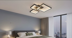 Lustra LED 122W 3 Functii Neagra Dimabila cu Telecomanda LZ5702 - Img 3