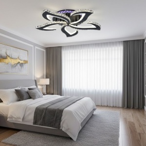 Lustra LED 148W Neagra 3 Functii RGB Dimabila cu Telecomanda LZ7316