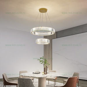 Lustra LED 64W 3 Functii cu Telecomanda Cristal LZ7106-550 - Img 2