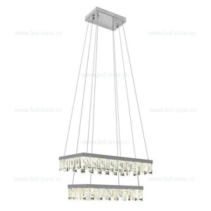 Lustra LED 72W 2 Segmente Model Cristal PANDORA