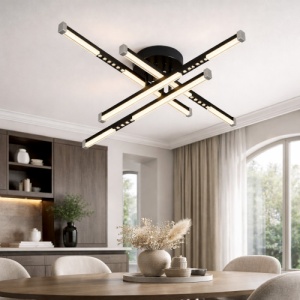 Lustra LED 72W Neagra 3 Functii cu Telecomanda LZ9041-4A