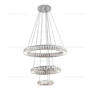 Lustra LED 90W 3 Segmente Model Cristal QUASAR