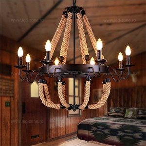 Lustra Rustic 8 Socluri E14 LZ8860-8 - Img 1