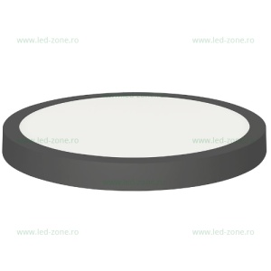 Panou LED 28W Rotund D29cm Aplicat Negru