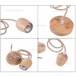 Pendul Soclu E27 Lemn Para LZ2828 - Img 2