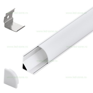 Profil Aluminiu Aplicat 90 Grade Dispersor Mat 1M 11MM LZ9894 - Img 3