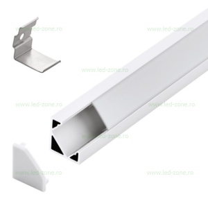 Profil Aluminiu Aplicat 90 Grade Dispersor Mat 1M 12MM LZ9895 - Img 3