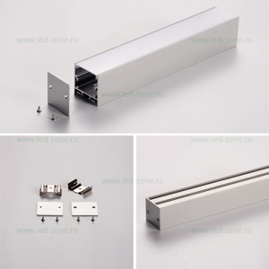 Profil Aluminiu Aplicat Dispersor Mat 2M 25.4MM - Img 2