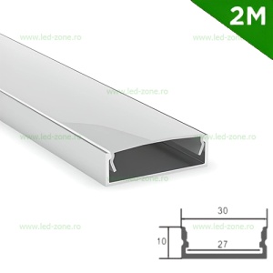 Profil Aluminiu Aplicat Dispersor Mat 2M 27MM - Img 1