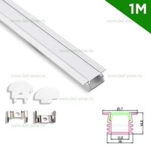 Profil Aluminiu Incastrat Dispersor Mat 1M 11.2MM
