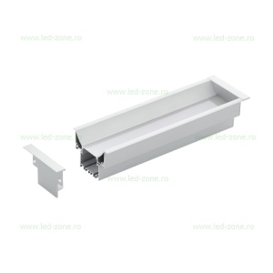 Profil Aluminiu Incastrat Dispersor Mat 1M 34MM - Img 2