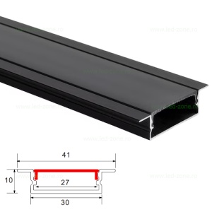 Profil Aluminiu Incastrat Negru Dispersor Negru 2M 27MM - Img 9