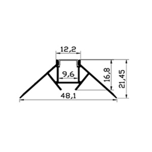 Profil Aluminiu Incastrat Sub Tencuiala 2M Colt Exterior 9.6MM LZ7354 - Img 3