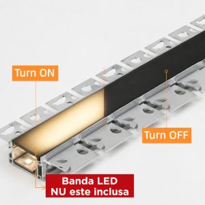 Profil Aluminiu Incastrat Sub Tencuiala 2M Flexibil 2 Directii 12MM