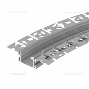 Profil Aluminiu Incastrat Sub Tencuiala 2M Flexibil 2 Directii 26MM - Img 2